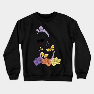 Woman in a garden Crewneck Sweatshirt